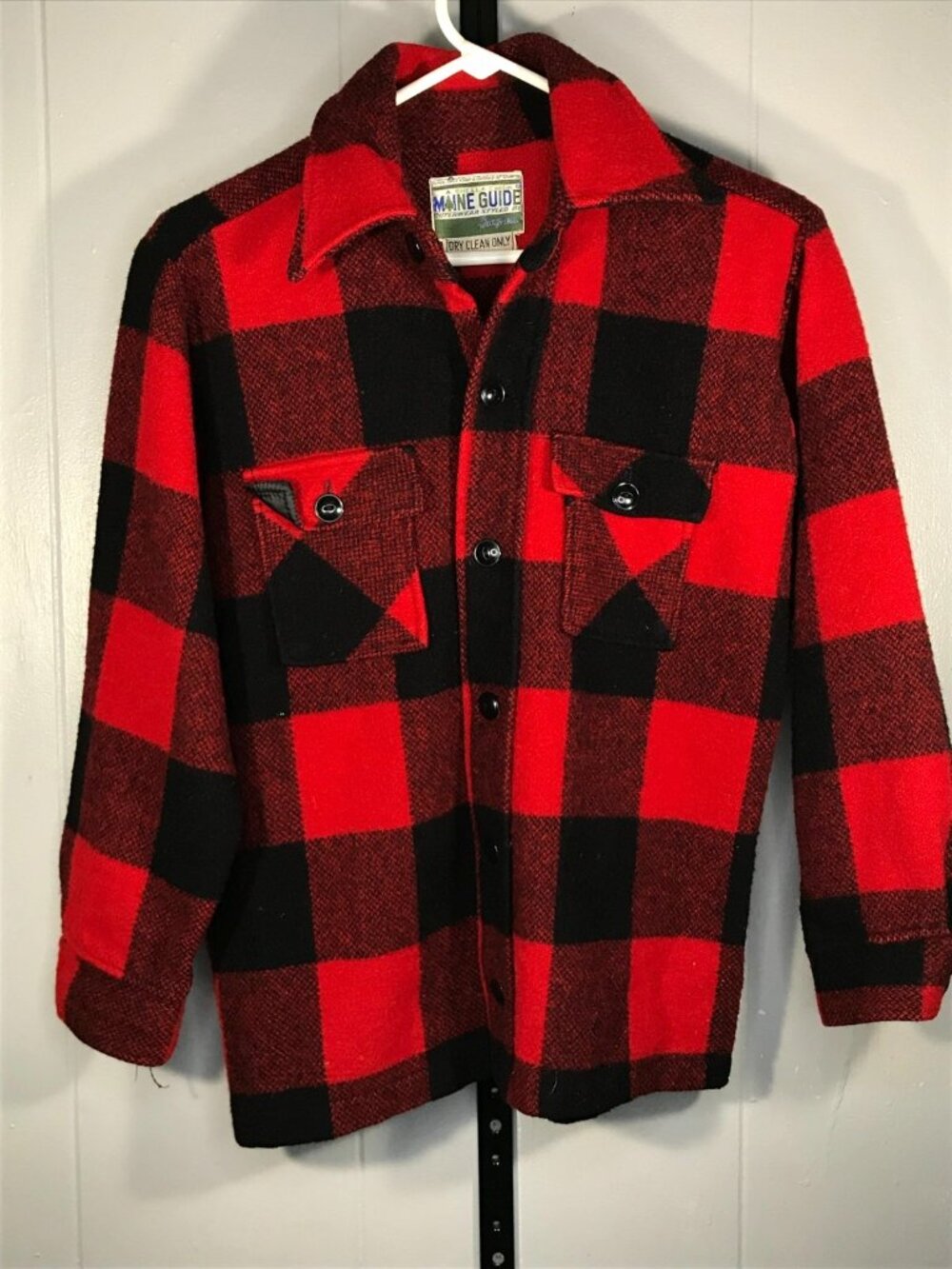 Maine Guide Congress Vintage 70's Mens Small Wool Plaid Button Flannel Shirt